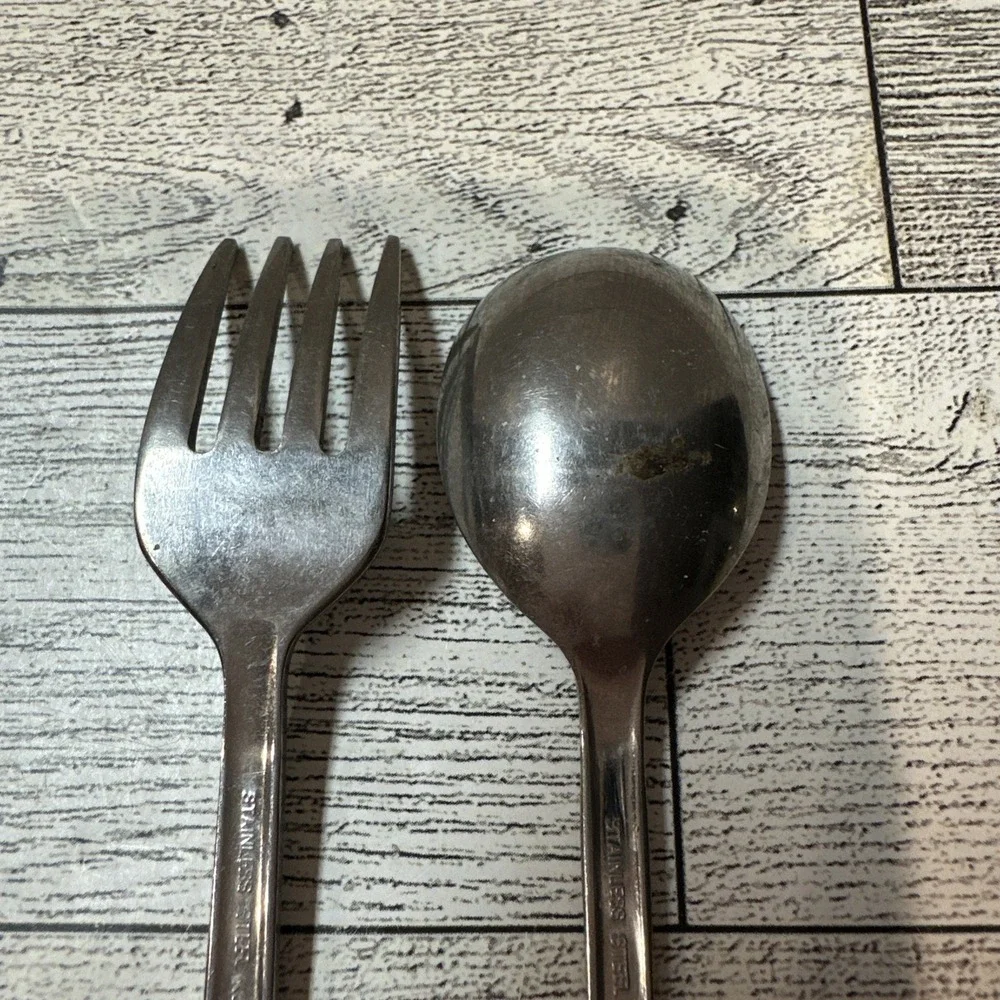Sanitoy Stainless Steel‎ Baby Fork and Spoon Korea Vintage
